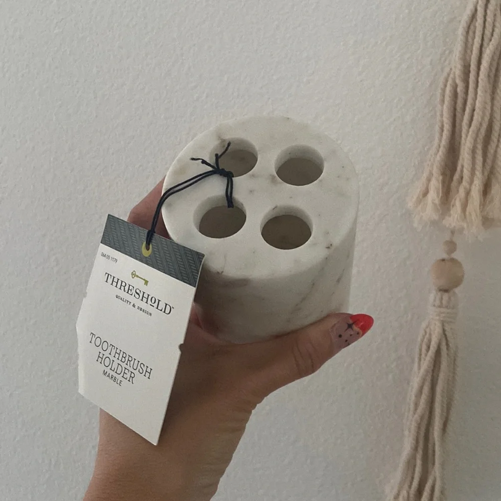Threshold marble toothbrush holder modern home decor bathroom guest room gift